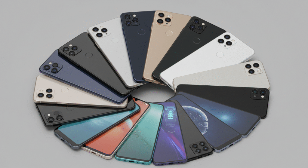 Image_fx (22) Pilha de celulares modernos